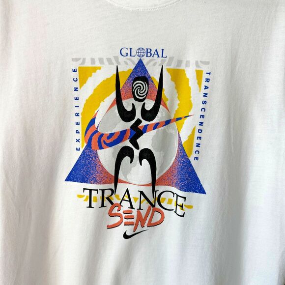 Nike Men's Transcend Festival T-Shirt SS Crew Neck White Size Medium - Picture 2 of 4